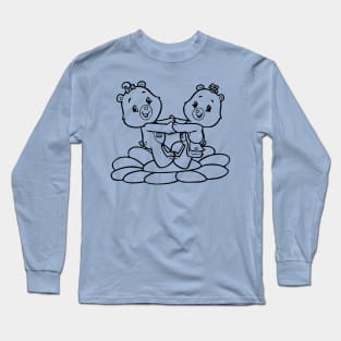 twin bears playing Long Sleeve T-Shirt